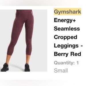 Gymshark Energy Seamless crop legging